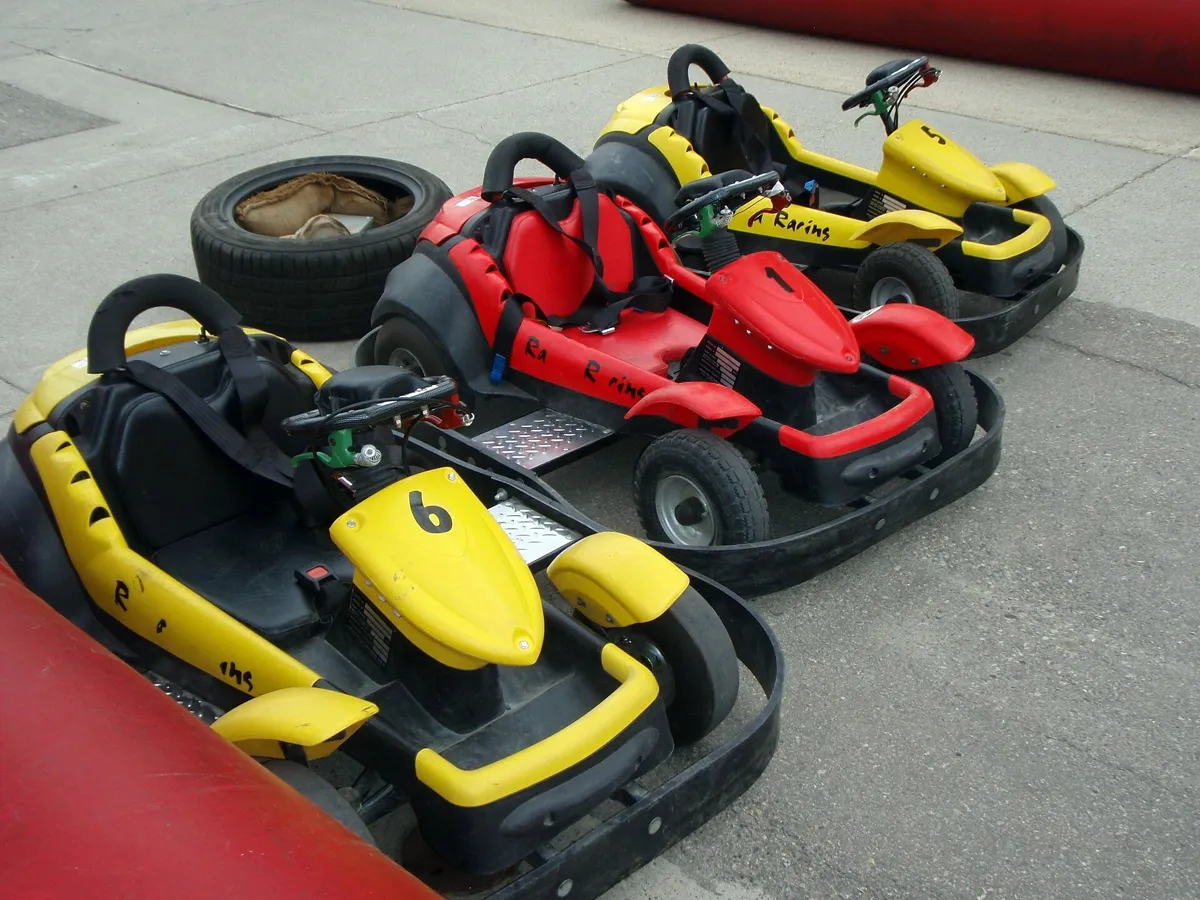 Rental go-karts lined up